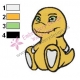 Baby Agumon Digimon Embroidery Design